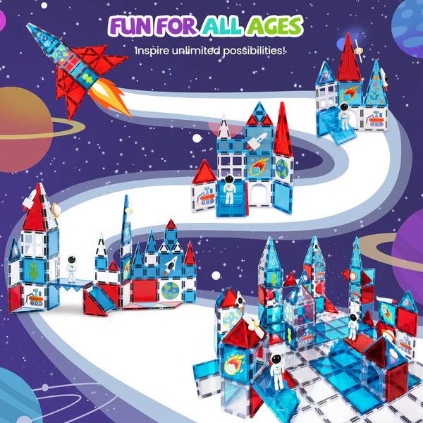 Magnetic Building Tiles Space Set with Astronaut