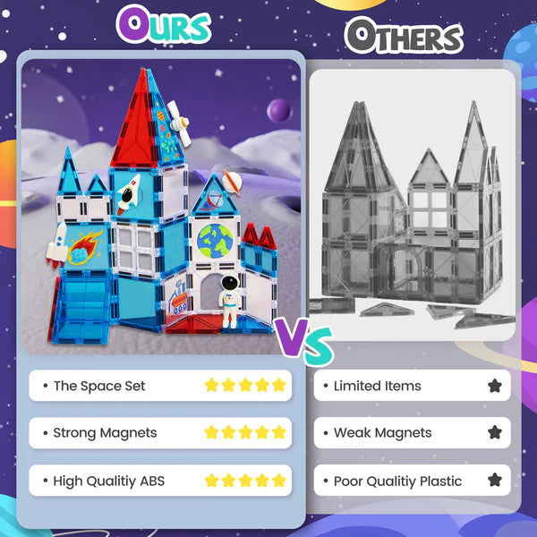 Magnetic Building Tiles Space Set with Astronaut