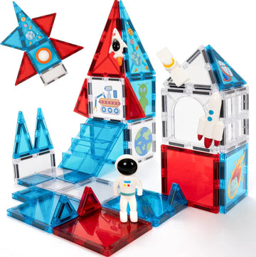 Magnetic Building Tiles Space Set with Astronaut